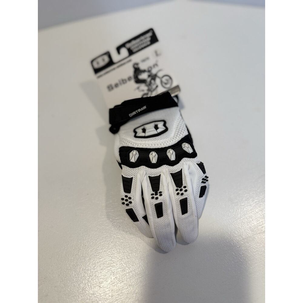 Seibertron Dirtpaw BMX MX ATV Racing Cycling Gloves White Adult Youth L